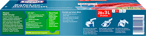 Gefrierbeutel 3 L mit Doppelverschluss Toppits