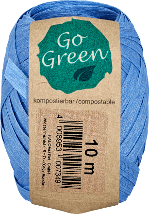 Geschenkband kompostierbar mittelblau Go Green