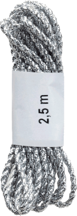 Geschenkband Glitzerkordell silber GOLDINA
