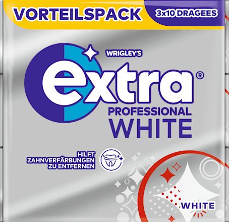 Kaugummi, Extra Professional White, zuckerfrei, 3er Pack EXTRA