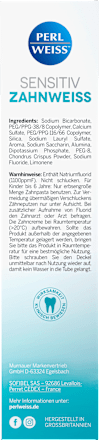 Zahnpasta Zahnweiss Sensitiv Perlweiss