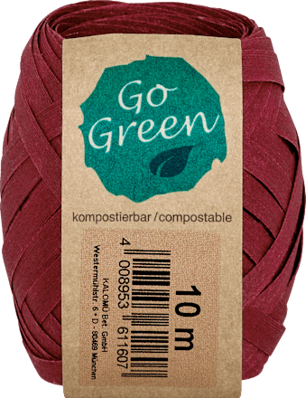 Geschenkband kompostierbar bordeaux Go Green