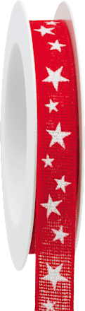 Geschenkband Funkelsternchen rot-weiß GOLDINA