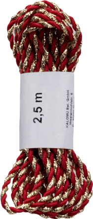 Geschenkband Glitzerkordel rot gold GOLDINA