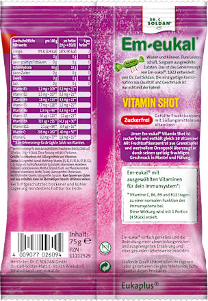 Bonbon, Vitamin Shot, gefüllt, zuckerfrei Em-eukal