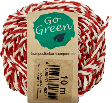 Kordel kompostierbar rot-weiß Go Green