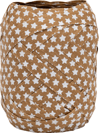 Geschenkband Sterne-Optik braun Nature GOLDINA