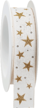 Geschenkband Abendhimmel weiß GOLDINA