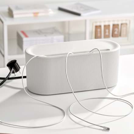 Kabelbox für Mehrfachsteckdose, geriffelt/hellgrau (31x13,5x12,5cm) keine Marke