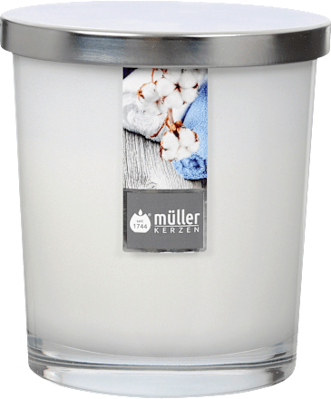 Lumânare parfumată în pahar cu aromă soft cotton Müller