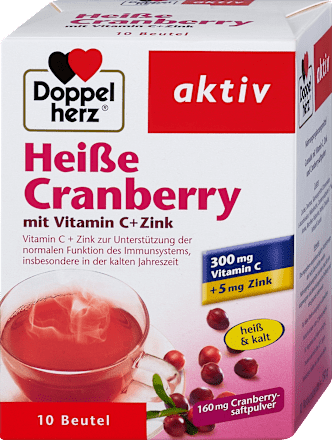 aktiv Heiße Cranberry mit Vitamin C + Zink Pulver Doppelherz