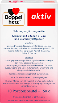 aktiv Heiße Cranberry mit Vitamin C + Zink Pulver Doppelherz