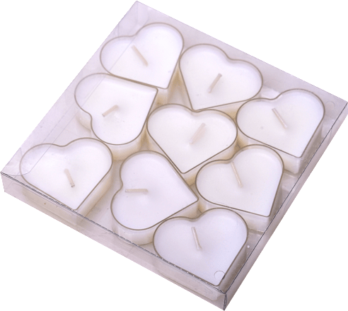 Teelichter Herzform in PC-Hülle weiß Dekorieren & Einrichten