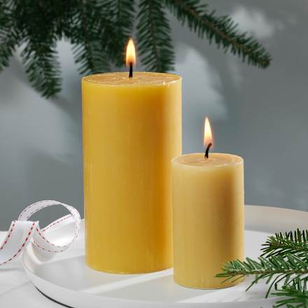 Kerze 80/50 aus 100 % Bienenwachs, Rustik Dekorieren & Einrichten