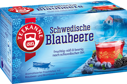 Früchtetee Schwedische Blaubeere (20 Beutel) Teekanne