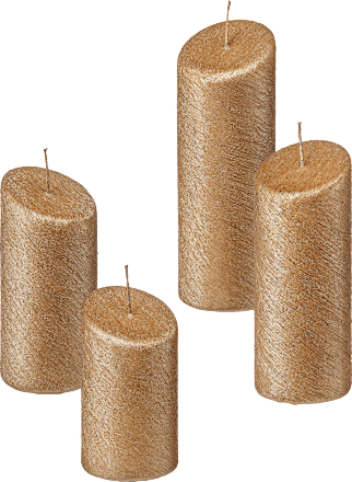 Kerzen gestuft & abgeschrägte Oberfläche, gold metallic Dekorieren & Einrichten
