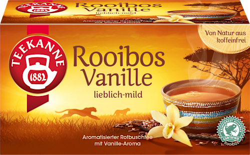 Kräutertee Rooibos, Vanille (20 Beutel) Teekanne