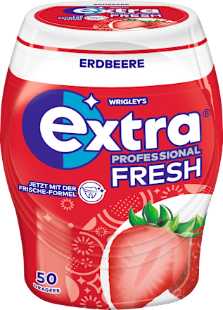 Kaugummi, Extra Professional Fresh, Erdbeere, zuckerfrei EXTRA