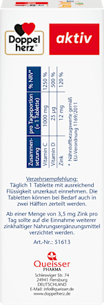 Vitamin C 1000 + D3 + Zink 100 St Doppelherz