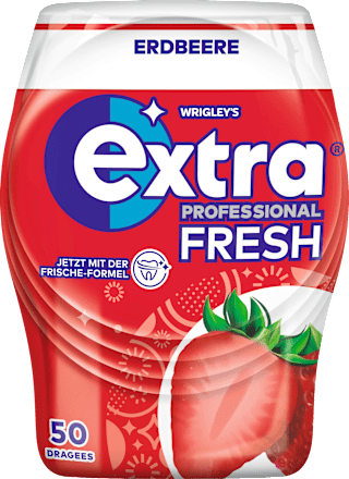 Kaugummi, Extra Professional Fresh, Erdbeere, zuckerfrei EXTRA
