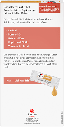 Nahrungsergänzung Katze, Haut & Fell Complex (25 Stück) Doppelherz