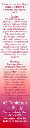 Jod + Folsäure + Eisen Tabletten 45 St. Doppelherz