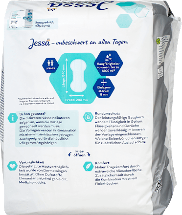 Inkontinenčne predloge Maxi, dolge, za težko inkontinenco Jessa DISKRET