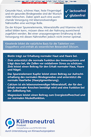 Kieselerde + Biotin + Zink Tabletten 40 St. Doppelherz
