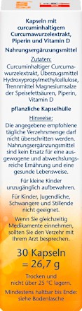 aktiv Curcuma 750 mit Curcumin + Vitamin D3 Kapseln Doppelherz