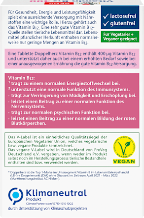 Vitamin B12 Tabletten 400 (30 St)  Doppelherz