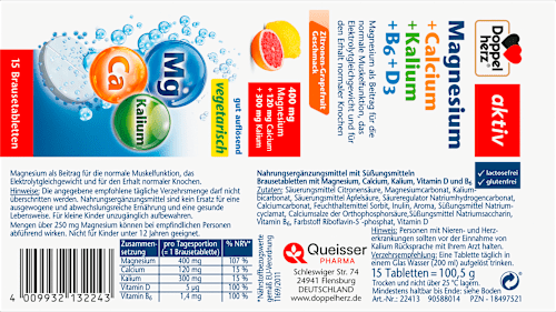 Brausetabletten Magnesium + Calcium + Kalium + B6 + D3 Doppelherz