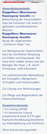 Meerwasser Nasenspray Sensitiv Doppelherz