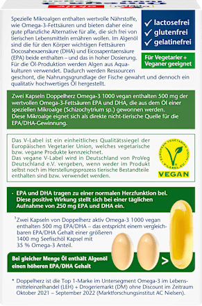 aktiv Omega-3 1000 Kapseln vegan Doppelherz