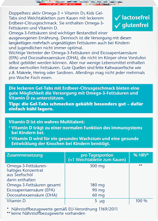 Omega-3 Kids Gel-Tabs 63 St Doppelherz