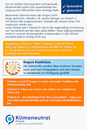 Vitamin C + Vitamin D Depot Tabletten 100St Doppelherz