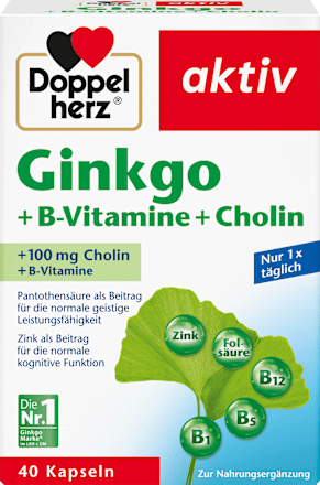 Nahrungsergänzung Ginko, B-Vitamine und Cholin Kapseln Doppelherz