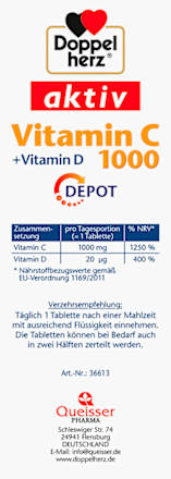 Vitamin C + Vitamin D Depot Tabletten 100St Doppelherz