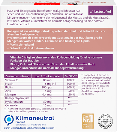 aktiv Kollagen + Hyaluron + Ceramide Trinkampullen Doppelherz