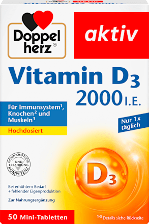 Vitamín D3 vysoká dávka 2000 I.E., 50 tablet Doppelherz