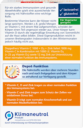 Vitamin C 1000 + D3 + Zink 100 St Doppelherz
