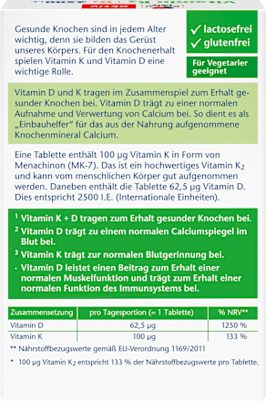 Vitamin K2 + D3 2500 I.E. Tabletten 30 St Doppelherz