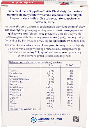 Suplement diety dla diabetyków, tabletki Doppelherz