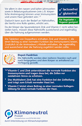 Zink + Histidin + Vitamin C Depot Tabletten 100 St Doppelherz