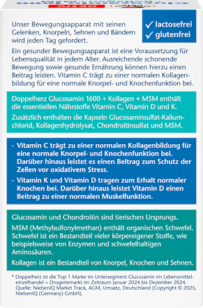 Glucosamin 1600 Kollagen MSM Vitamin C Kapseln 40 St Doppelherz