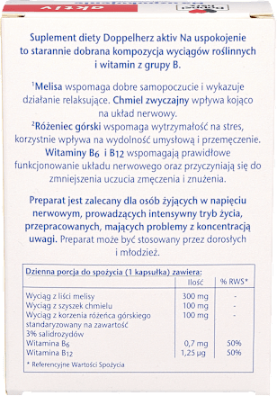 Suplement diety Na uspokojenie, kapsułki Doppelherz