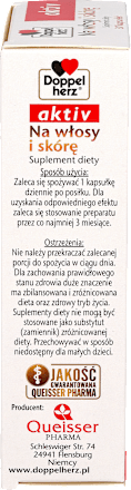 Suplement diety na włosy i skórę regeneracja, kapsułki Doppelherz