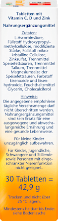 Vitamin C 1000 + D3 + Zink Depot Tabletten 30 St Doppelherz