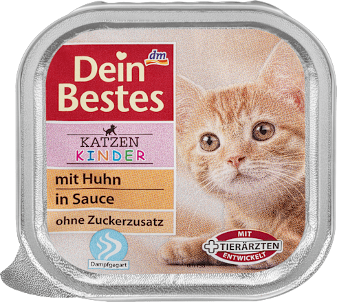Nassfutter Katze Kitten mit Huhn in Sauce, Junior Dein Bestes