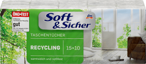 Taschentücher Recycling (15 x 10 Stück) Soft&Sicher