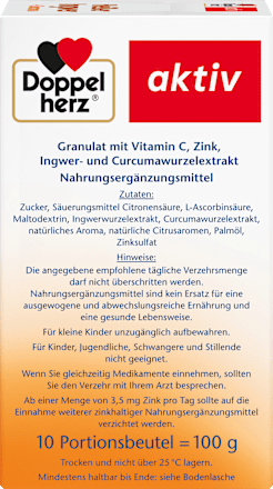 Heißer Ingwer + Kurkuma Heißgetränk (10 Stück), vegan Doppelherz